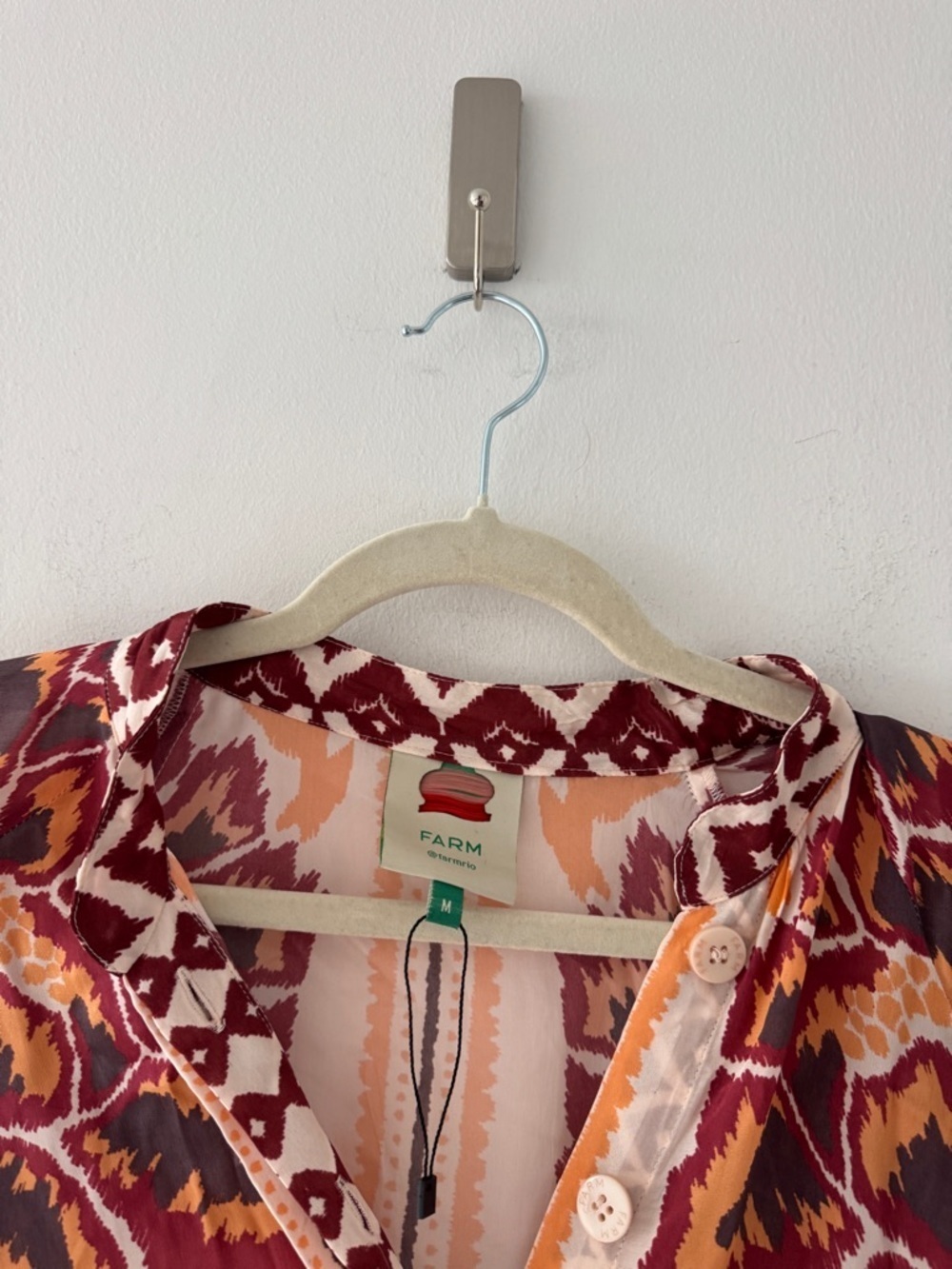 FARM RIO Tie Front Long Sleeve Shirtdress M - Picture 5 of 6